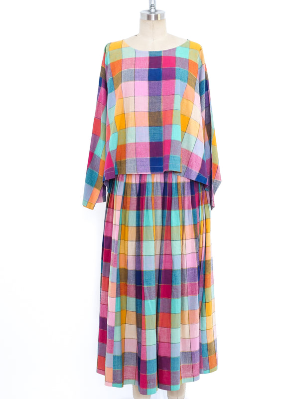 Norma Kamali Rainbow Madras Ensemble Suit arcadeshops.com