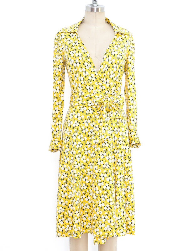 1970's Diane von Furstenberg Floral Printed Wrap Dress Dress arcadeshops.com