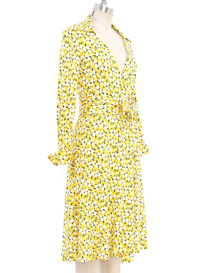 1970's Diane von Furstenberg Floral Printed Wrap Dress Dress arcadeshops.com