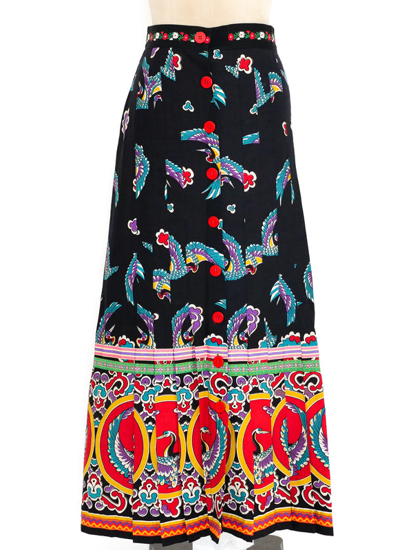 Giorgio Sant'Angelo Crane Printed Skirt Bottom arcadeshops.com