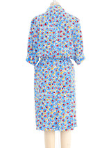 Yves Saint Laurent Floral Printed Silk Dress Dress arcadeshops.com