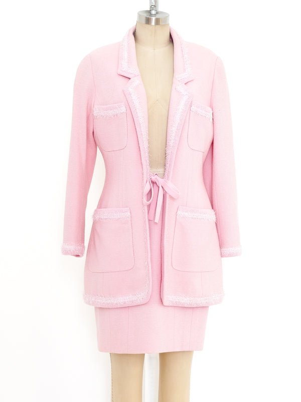 Chanel Baby Pink Tweed Suit Suit arcadeshops.com