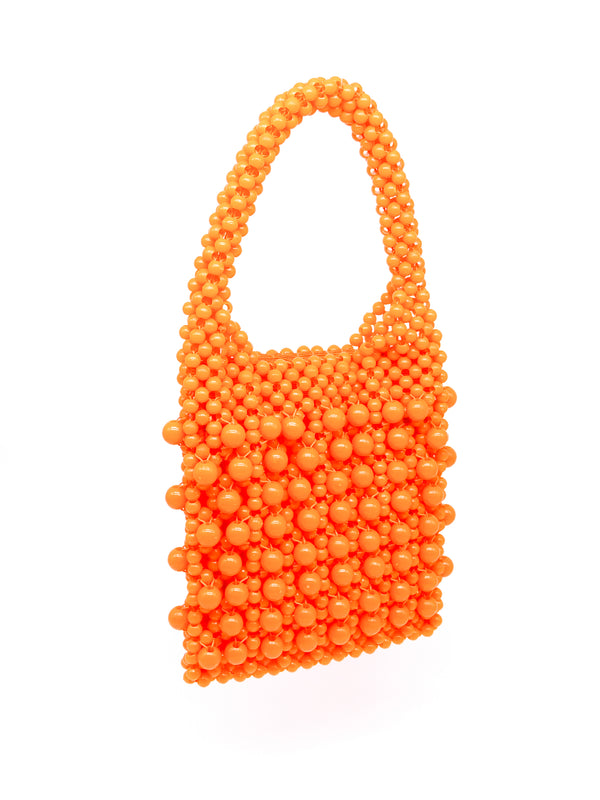 1960's Orange Bead Top Handle Bag Accessory arcadeshops.com