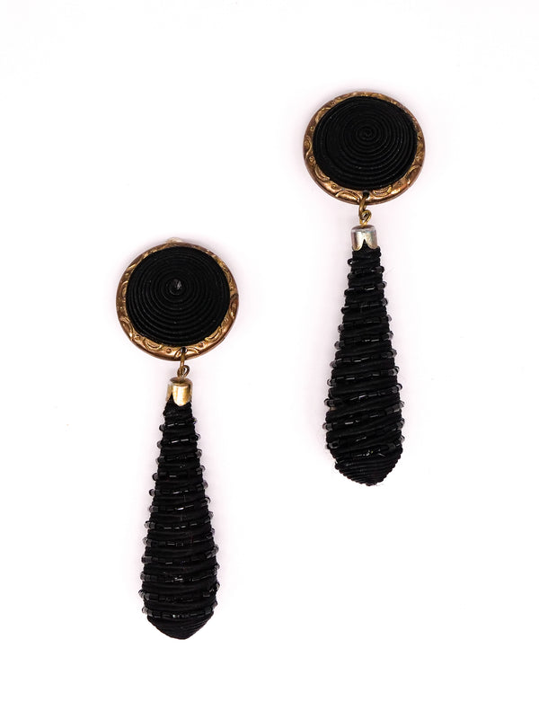 Bead Embellished Tear Drop Earrings Accessory arcadeshops.com