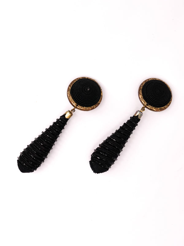 Bead Embellished Tear Drop Earrings Accessory arcadeshops.com