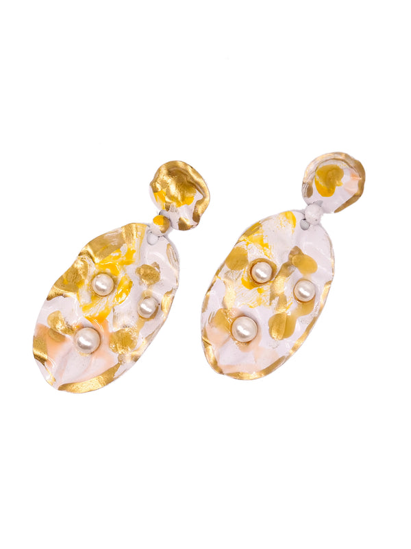 Faux Pearl Studded Art To Wear Earrings Accessory arcadeshops.com