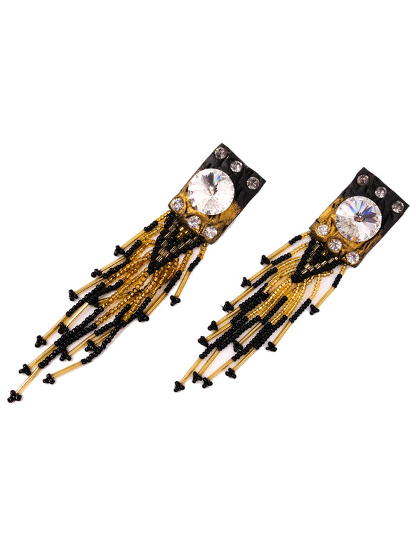 Fringed Crystal Earrings Accessory arcadeshops.com