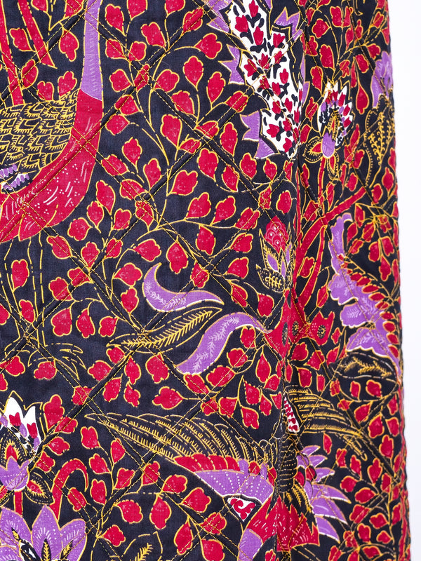 Bird Print Quilted Maxi Skirt Bottom arcadeshops.com