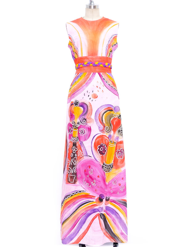 Hand Painted Sleeveless Maxi Dress arcadeshops.com