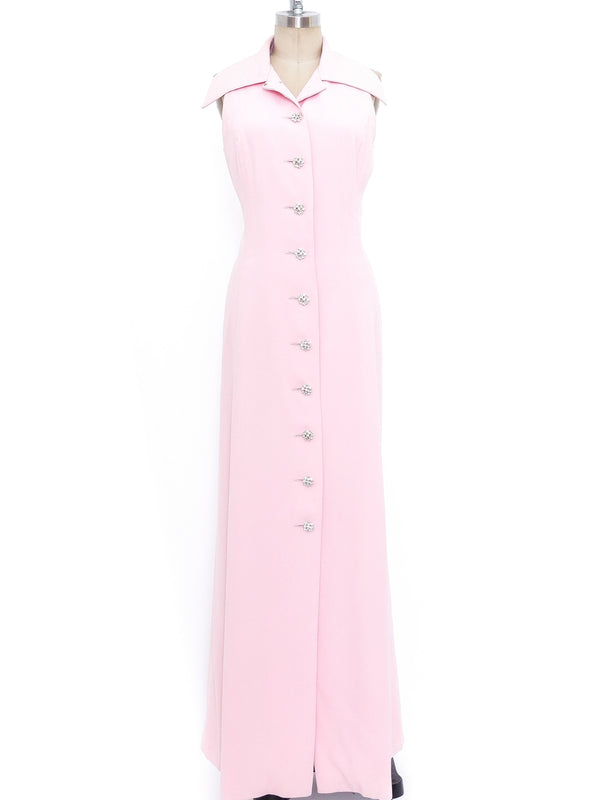 Malcolm Starr Pink Silk Sleeveless Shirt Dress Dress arcadeshops.com