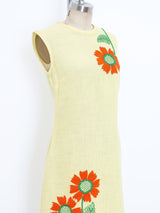 Floral Embroidered Linen Dress Dress arcadeshops.com
