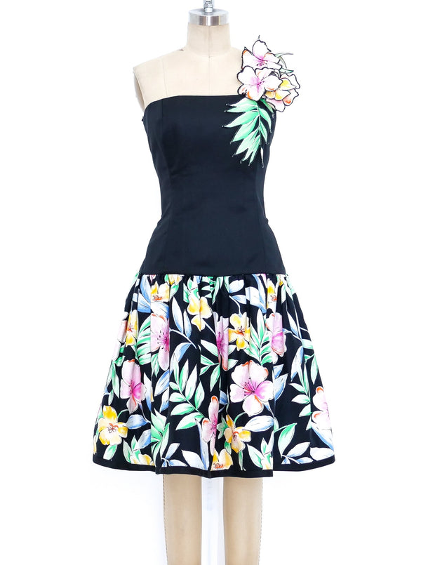 Victor Costa Floral Bustier Dress Dress arcadeshops.com