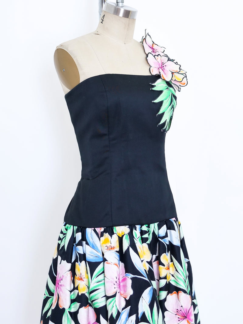 Victor Costa Floral Bustier Dress Dress arcadeshops.com