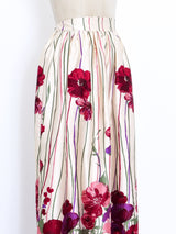 Victor Costa Floral Printed Satin Skirt Bottom arcadeshops.com