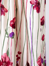 Victor Costa Floral Printed Satin Skirt Bottom arcadeshops.com