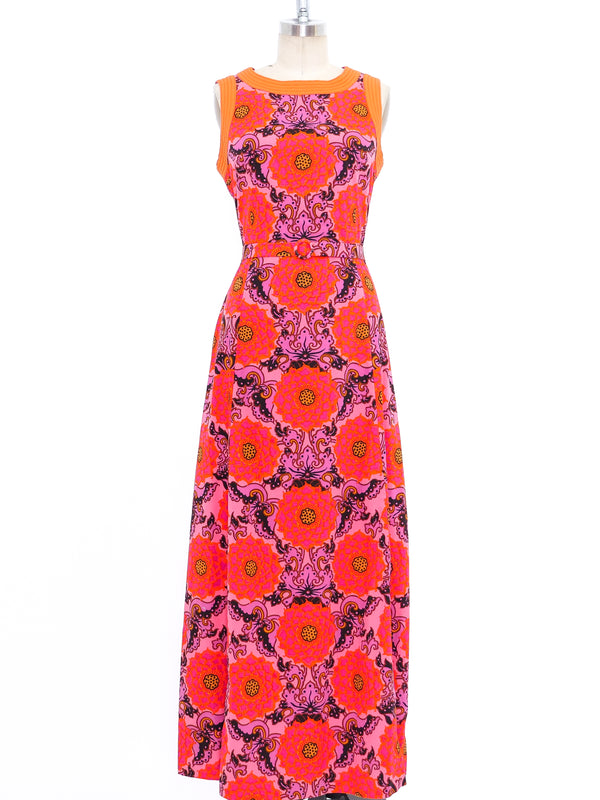 Floral Printed Cotton Maxi Dress Dress arcadeshops.com