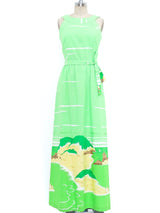 Landscape Printed Sleeveless Hawaiian Dress Dress arcadeshops.com