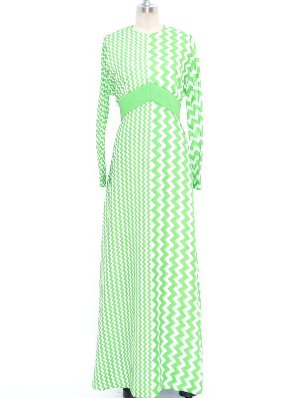 Chevron Printed Maxi Dress Dress arcadeshops.com