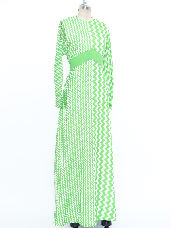 Chevron Printed Maxi Dress Dress arcadeshops.com