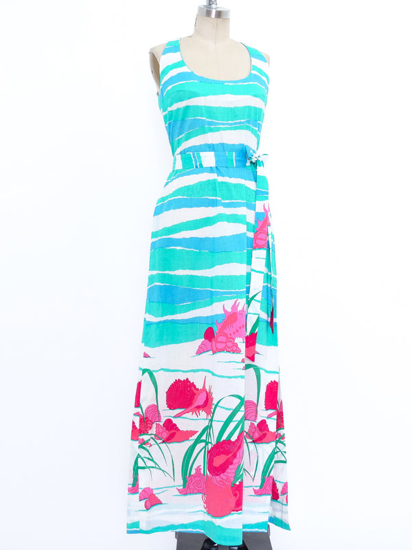 Wave and Shell Printed Maxi Dress Dress arcadeshops.com