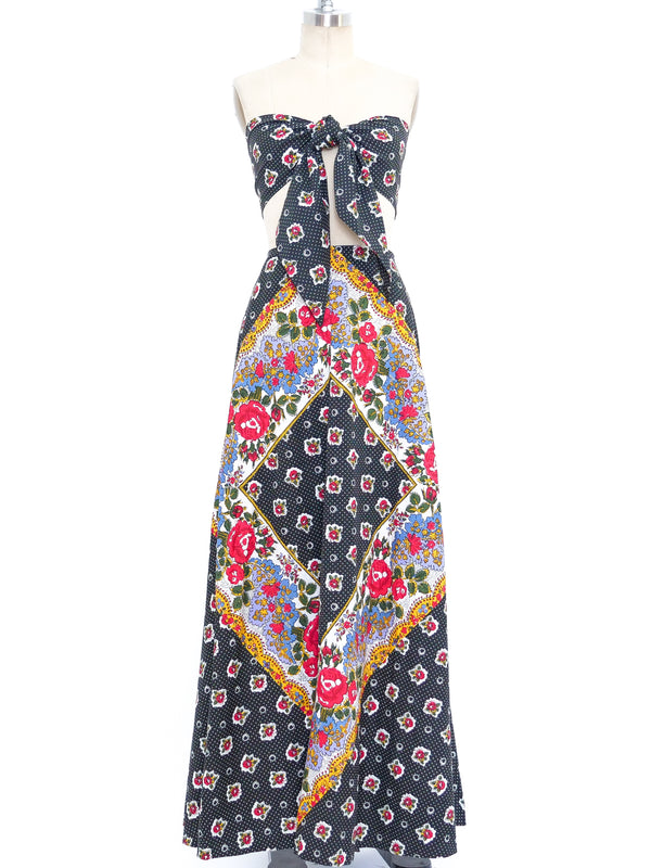 Floral Maxi Skirt with Sashes Suit arcadeshops.com
