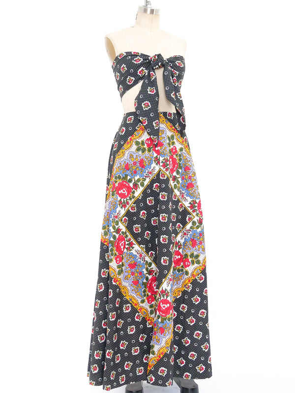 Floral Maxi Skirt with Sashes Suit arcadeshops.com