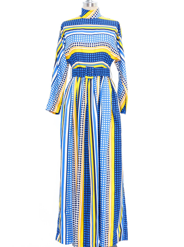 Dot and Stripe Printed Silk Dress Dress arcadeshops.com
