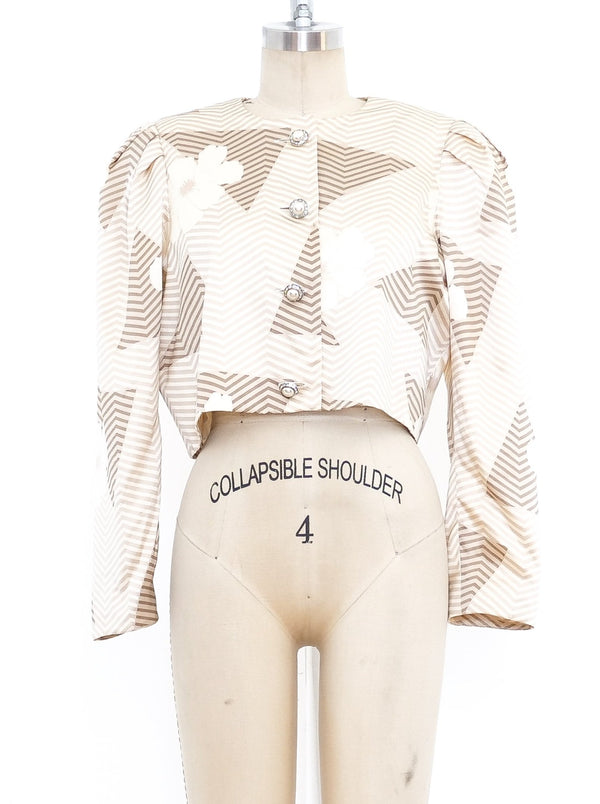 Nolan Miller Graphic Printed Cropped Jacket Jacket arcadeshops.com