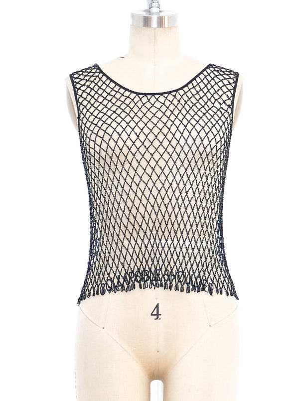 Bead Embellished Crochet Tank Top arcadeshops.com