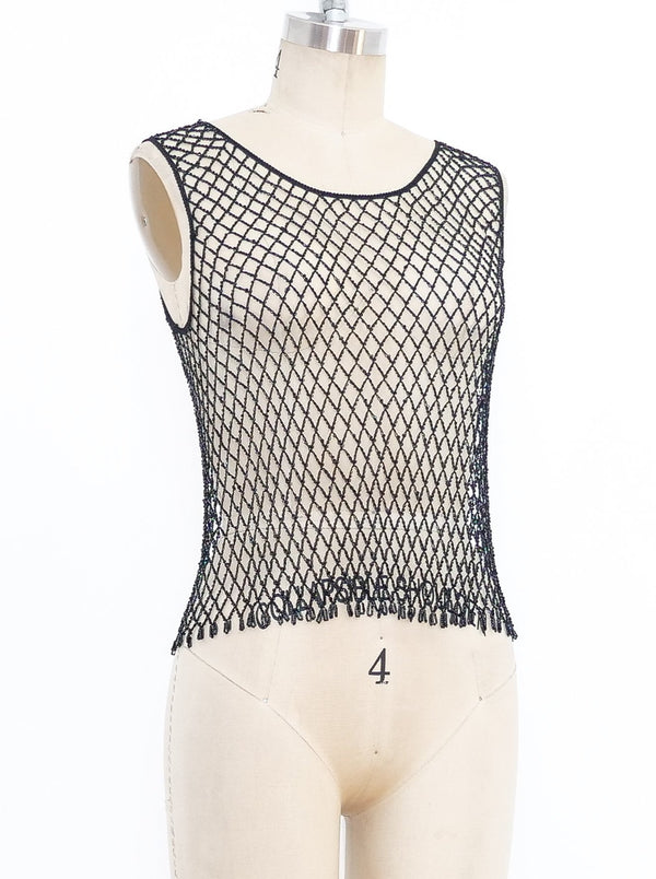 Bead Embellished Crochet Tank Top arcadeshops.com