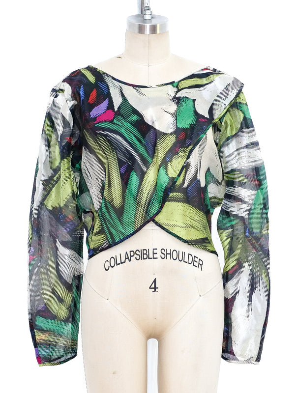 Missoni Printed Chiffon Wrap Top Top arcadeshops.com