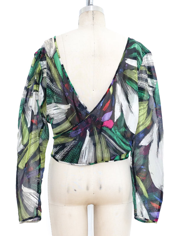 Missoni Printed Chiffon Wrap Top Top arcadeshops.com