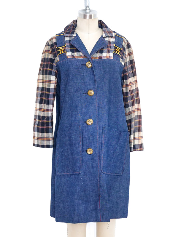 Denim Overall Coat Dress Dress arcadeshops.com