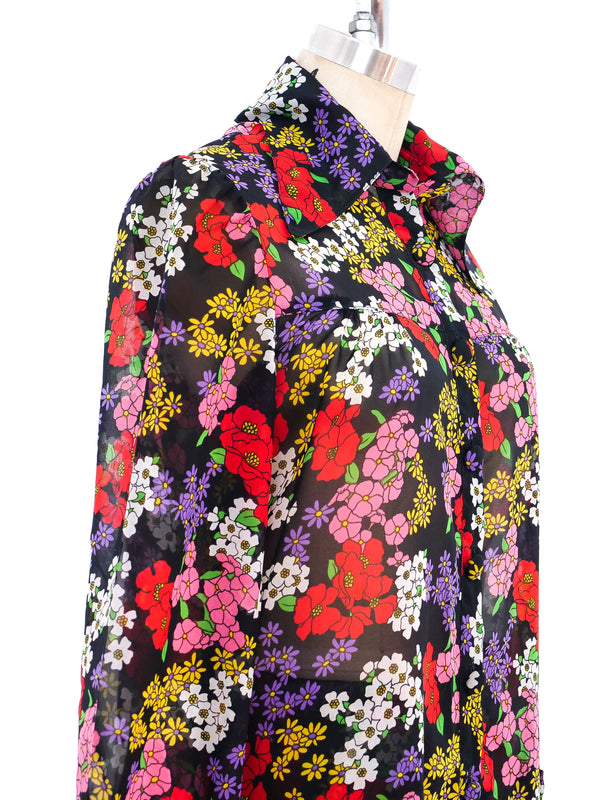 Adolfo Floral Silk Ensemble Suit arcadeshops.com