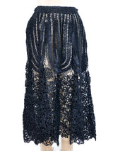 Black Raffia Crochet Skirt Bottom arcadeshops.com