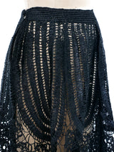 Black Raffia Crochet Skirt Bottom arcadeshops.com