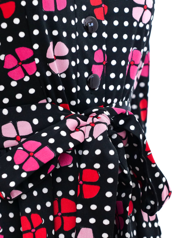 Ungaro Floral and Polka Dot Jersey Dress Dress arcadeshops.com