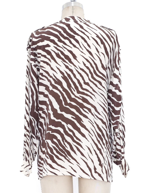 Escada Animal Printed Silk Blouse Top arcadeshops.com