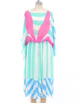 Striped Orchid Silk Chiffon Dress Dress arcadeshops.com