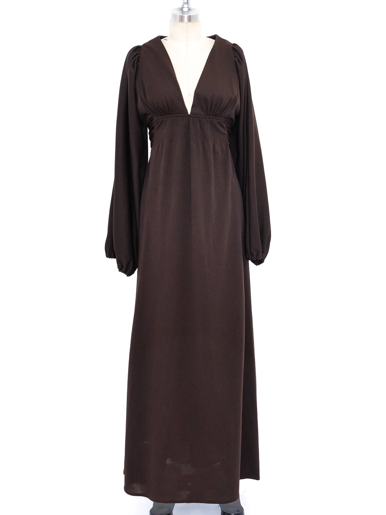 Ossie Clark Chocolate Jersey Maxi Dress