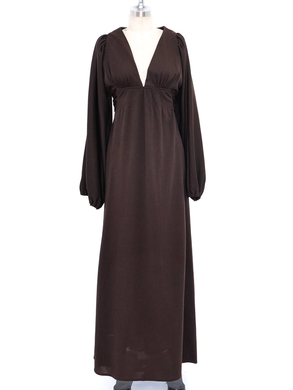 Ossie Clark Chocolate Jersey Maxi Dress Dress arcadeshops.com