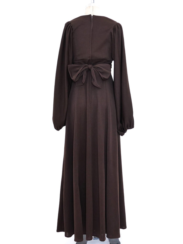 Ossie Clark Chocolate Jersey Maxi Dress Dress arcadeshops.com