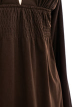 Ossie Clark Chocolate Jersey Maxi Dress Dress arcadeshops.com