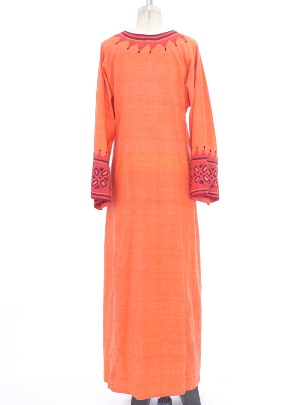 Orange Cotton Gauze Caftan Dress arcadeshops.com