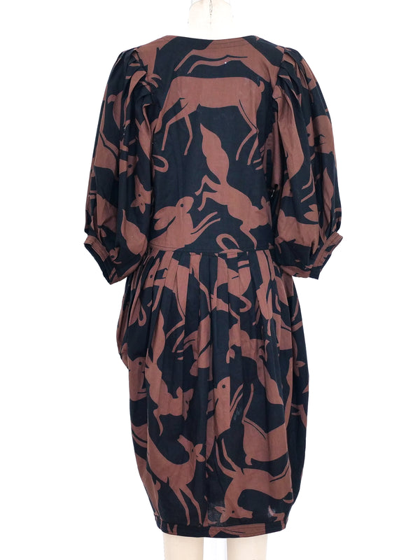 Chacok Gazelle Print Cotton Dress Dress arcadeshops.com