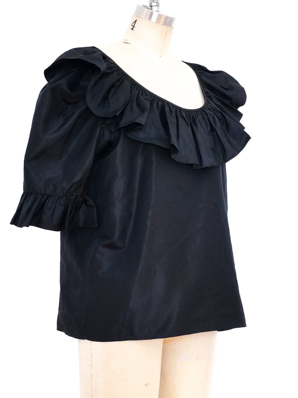 1970's Yves Saint Laurent Ruffled Peasant Blouse Top arcadeshops.com