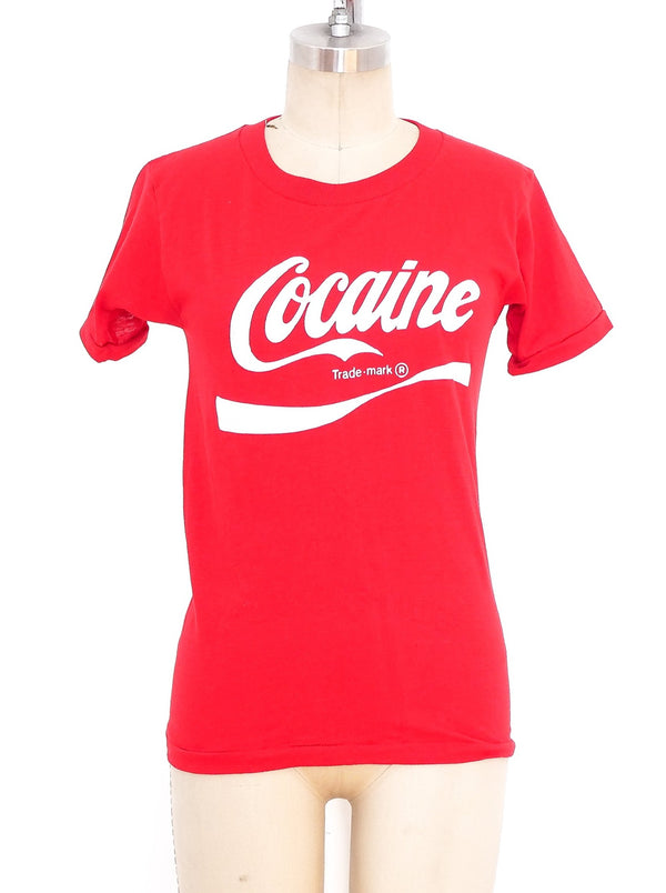 Coke Logo Cocaine Graphic Tee T-Shirt arcadeshops.com