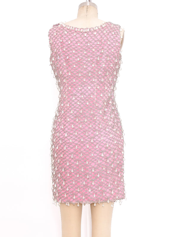 1960's Crystal Fringed Net Dress Dress arcadeshops.com