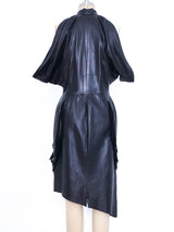 Thierry Mugler Fringed Batwing Leather Dress Dress arcadeshops.com