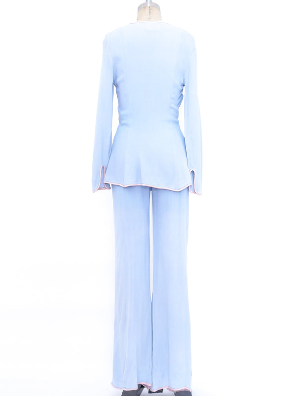 Ossie Clark Powder Blue Crepe Ensemble Suit arcadeshops.com